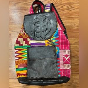 Authentic handmade Kente cloth backpack